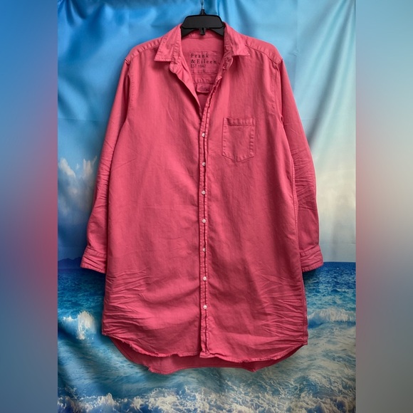 Frank & Eileen Famous Denim MARY Classic Shirtdress Size: L Flamingo - Picture 4 of 16
